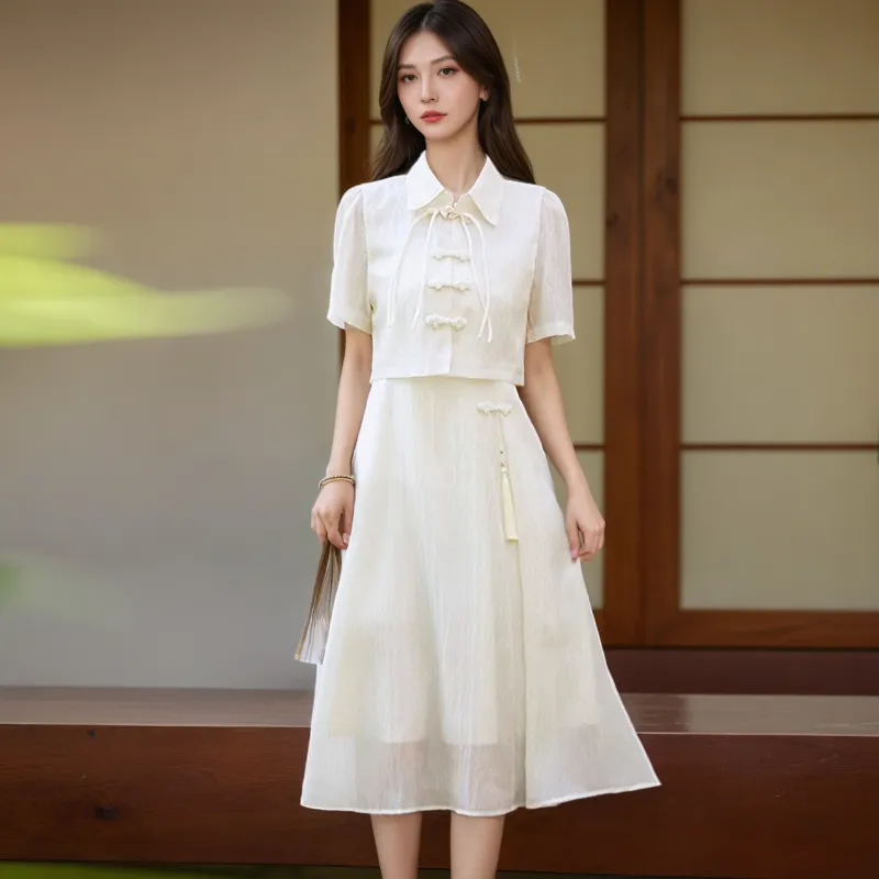 EIDOLON GRAIN Skirt Set Women's Apricot-2
