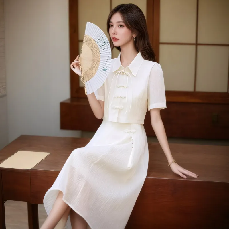 EIDOLON GRAIN Skirt Set Women's Apricot-3