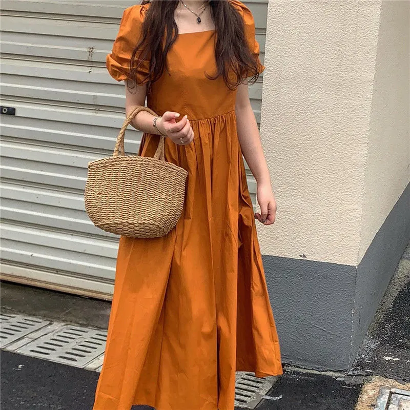 EIDOLON GRAIN Short Sleeved Dress Women's Orange-5