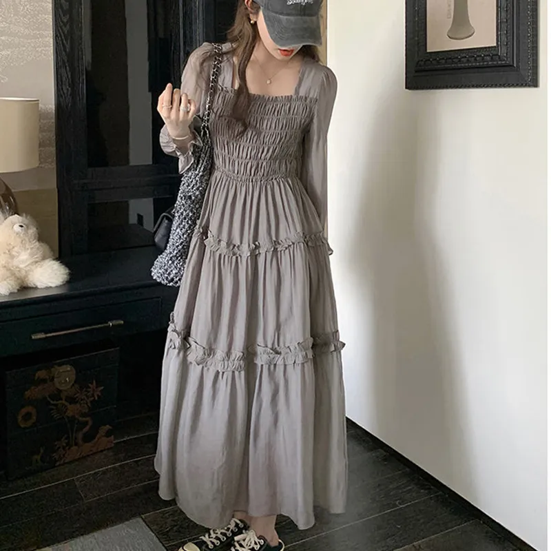 EIDOLON GRAIN Long Sleeved Dress Women's Smoke Gray-2