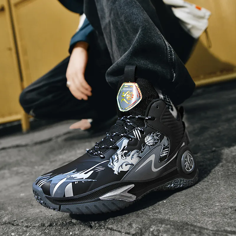 BANGNEY Cushioned Wear Resistant Waterproof And Breathable Mid Top Basketball Shoes Unisex-18