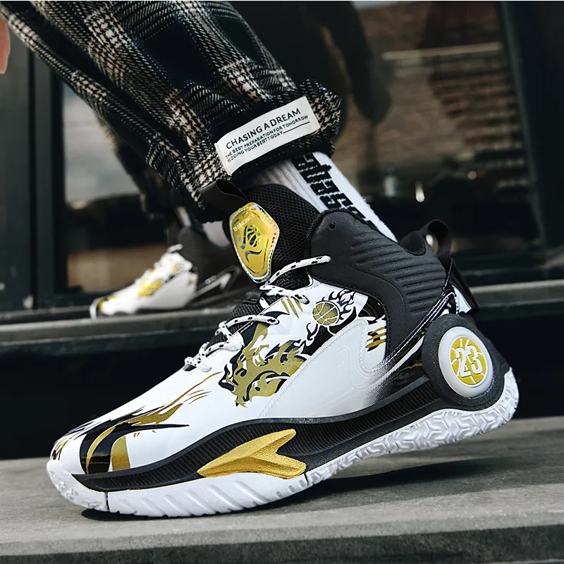 BANGNEY Cushioned Wear Resistant Waterproof And Breathable Mid Top Basketball Shoes Unisex-8