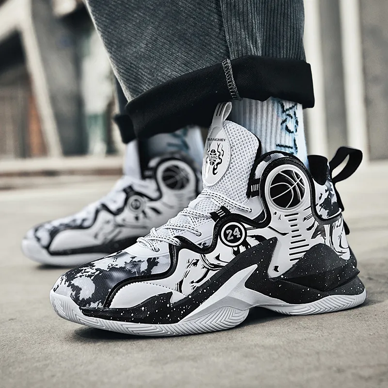 BANGNEY Anti-Slip Wear-Resistant Breathable Coverage Balance Lightweight High-Top Basketball Shoes Unisex-9
