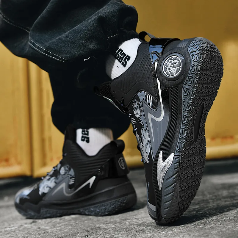 BANGNEY Cushioned Wear Resistant Waterproof And Breathable Mid Top Basketball Shoes Unisex-16