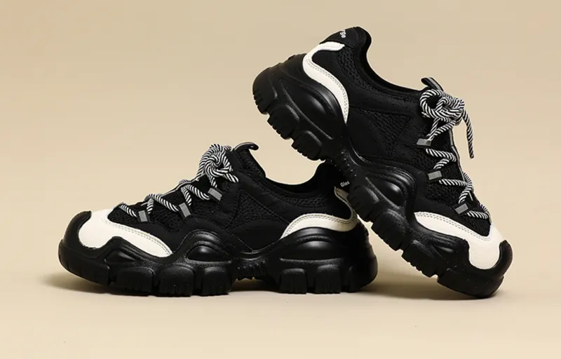 GLEE VERGE Anti Slip And Wear Resistant Height Increasing Low Top Chunky Sneakers Women's-5
