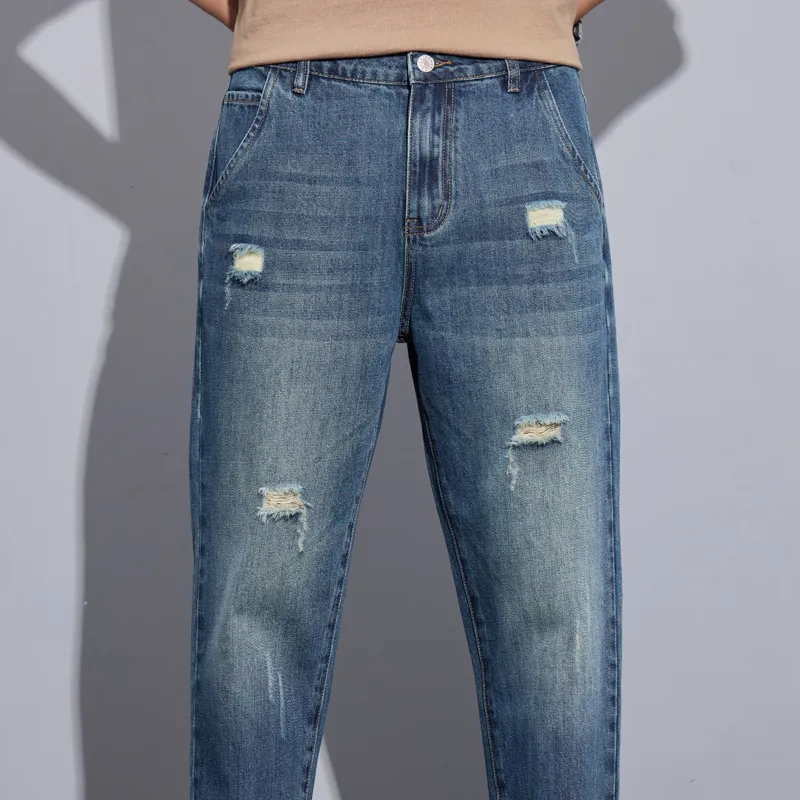 HANDAIWEI Jeans Unisex Blue-3
