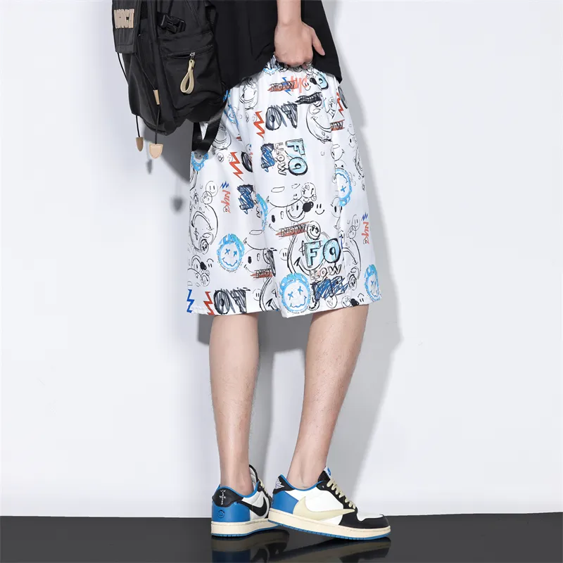HANDAIWEI Casual Shorts Unisex White-5