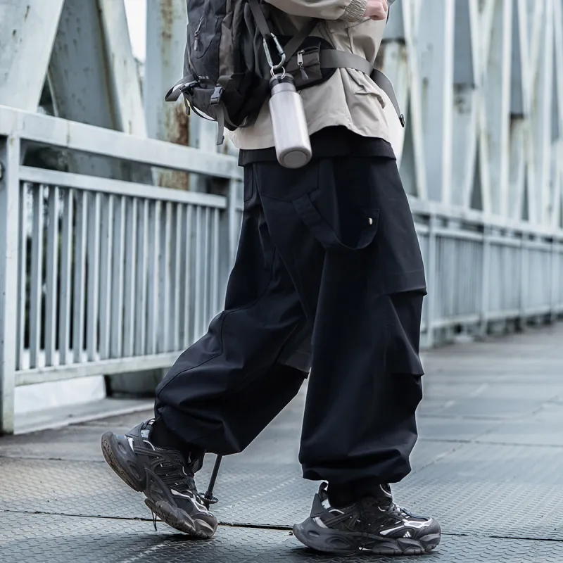AOGZ Cargo Pants Unisex Black-3