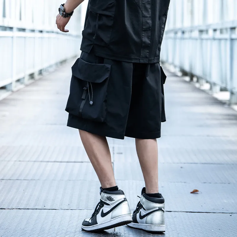 AOGZ Cargo Shorts Unisex Black-6