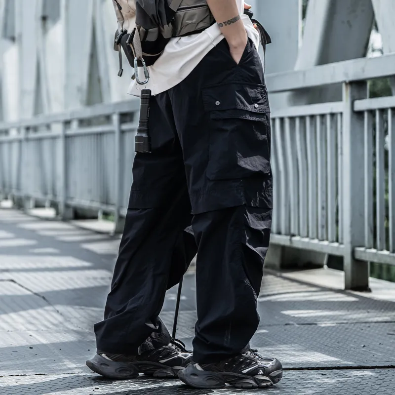AOGZ Cargo Pants Unisex Black-3