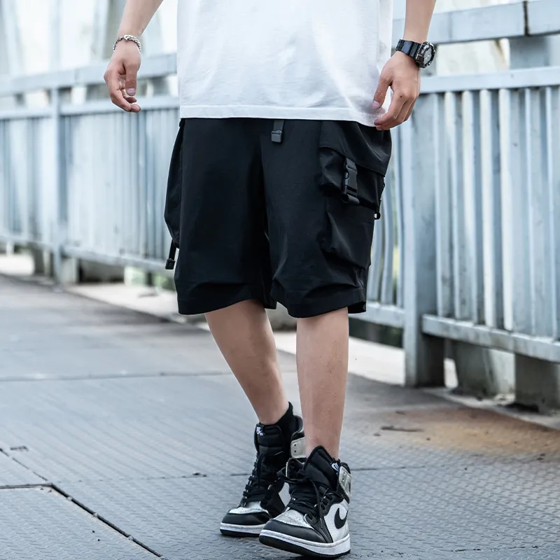 AOGZ Cargo Shorts Unisex Black-3