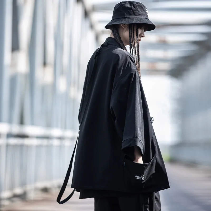 AOGZ 3/4 Sleeved Shirt Unisex Black-5