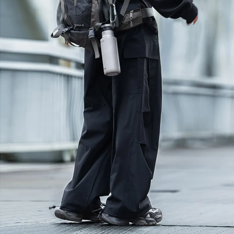 AOGZ Cargo Pants Unisex Black-3