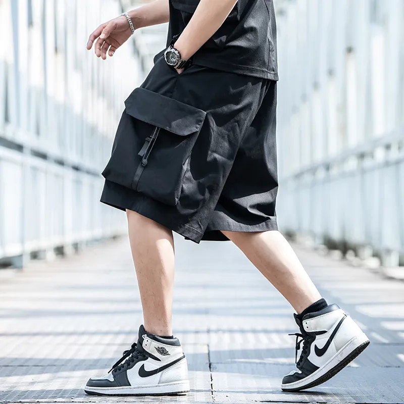 AOGZ Cargo Shorts Unisex Black-3