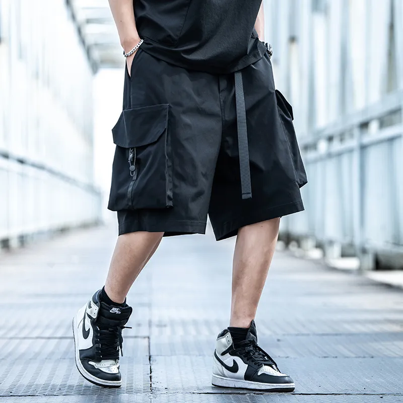AOGZ Cargo Shorts Unisex Black-4