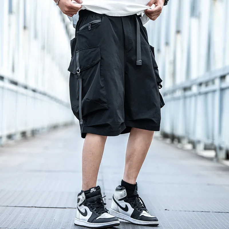 AOGZ Cargo Shorts Unisex Black-4