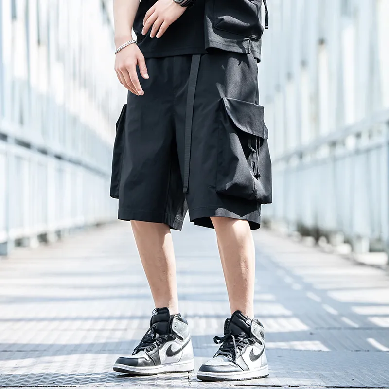 AOGZ Cargo Shorts Unisex Black-5