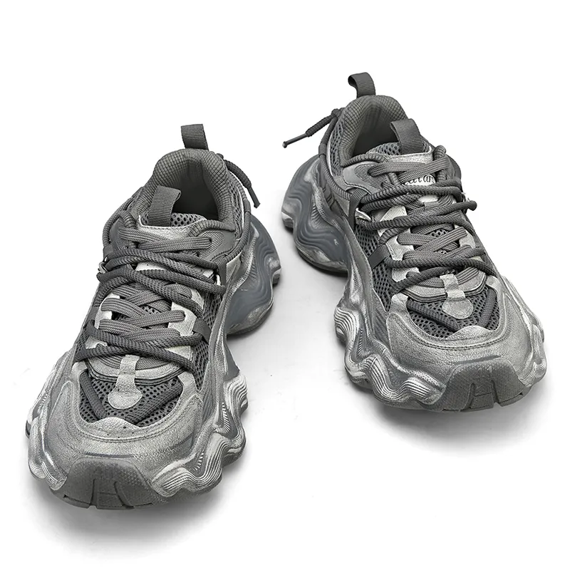 TCELLARS Cushioning Abrasion Resistant Lightweight Height Increasing Mat Low Top Chunky Sneakers Men's-3