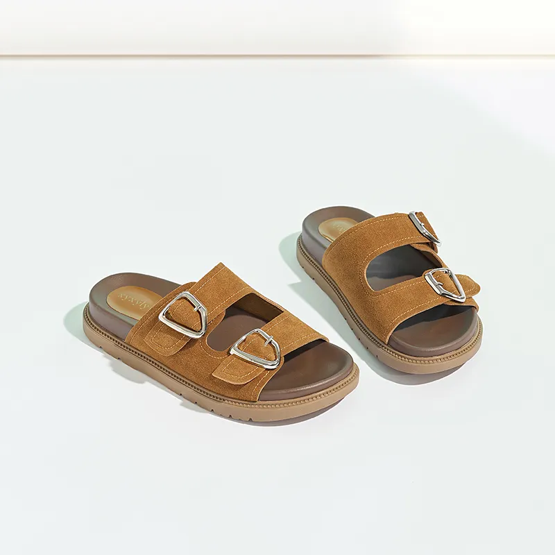 Xiangxiangli Rubber Sole Metal Quiet Slip Resistant Slide Slippers Women's-8
