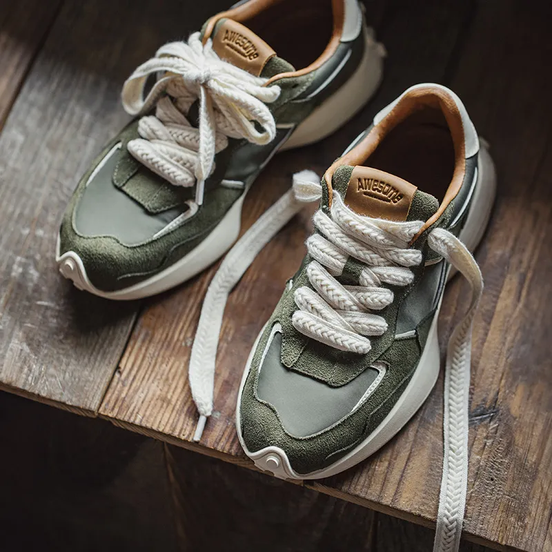 MADEN Low Top Casual Shoes Men Moss Green-5