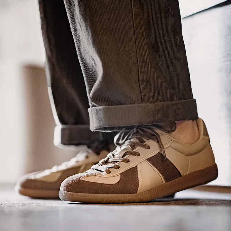 MADEN Low Top Skateboard Shoes Men's Khaki Brown-3