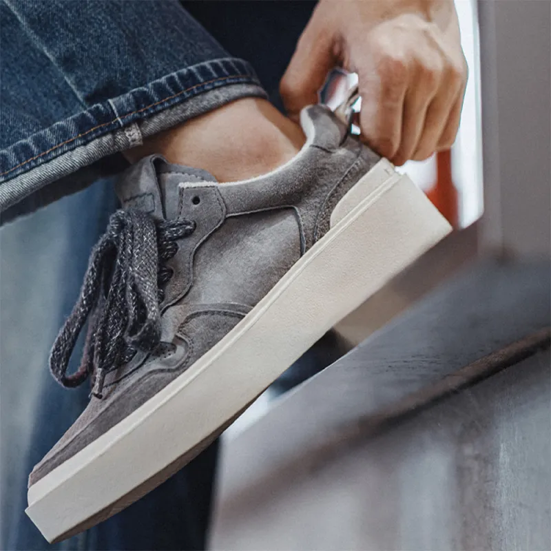 MADEN Breathable Low Top Vintage Casual Skateboard Shoes Men's Gull Gray-3