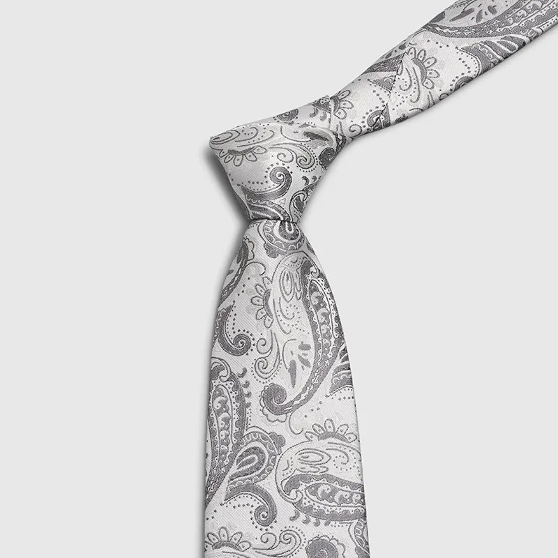 GOLDLION Polyester Ties Men's Blue Gray-12