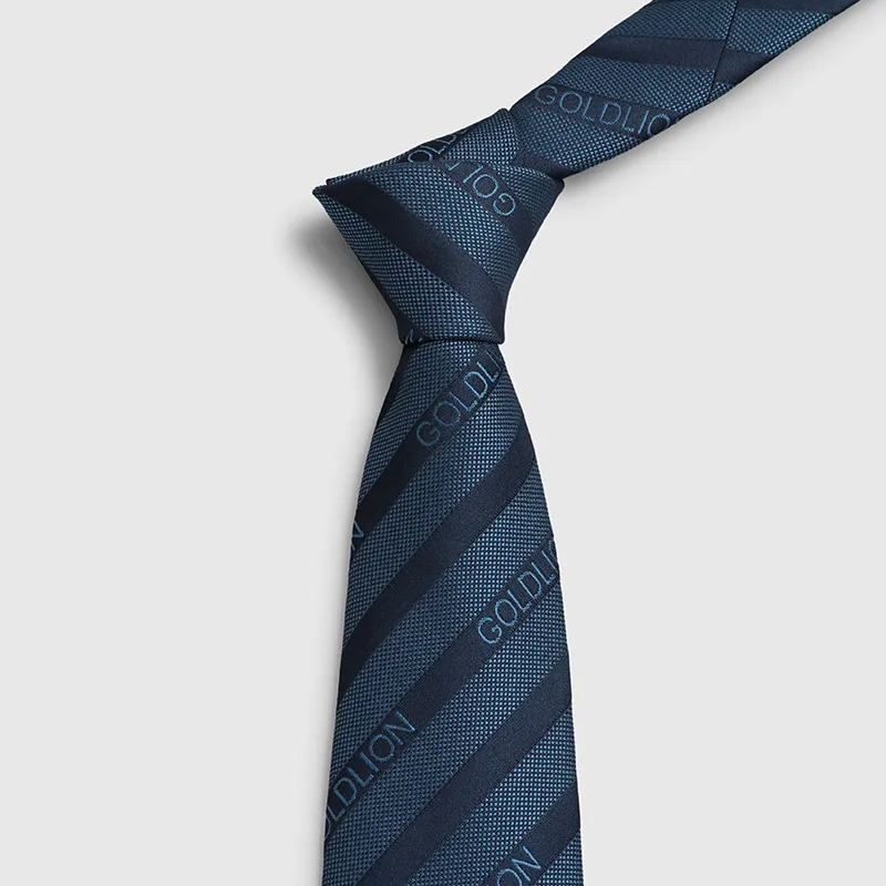 GOLDLION Polyester Ties Men's Blue-8