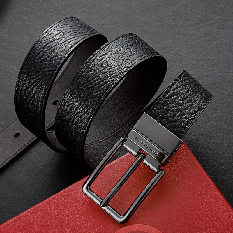 GOLDLION Top Grain Cow Leather Belts Men's Multiple Colors Width 3.5CM-6