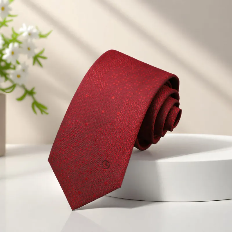GOLDLION Polyester Ties Men's Red-2