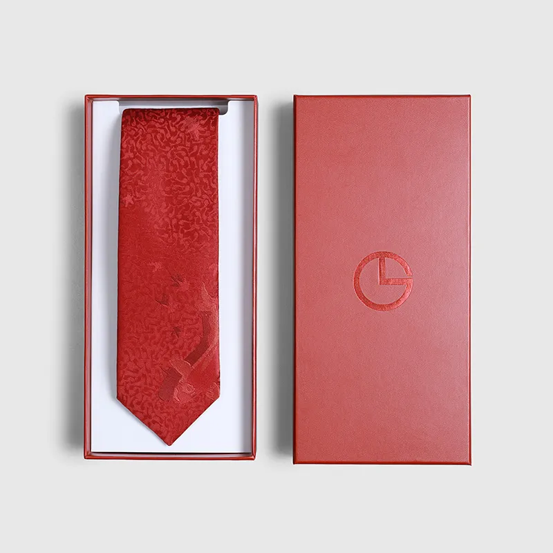 GOLDLION Polyester Ties Men's Red-5