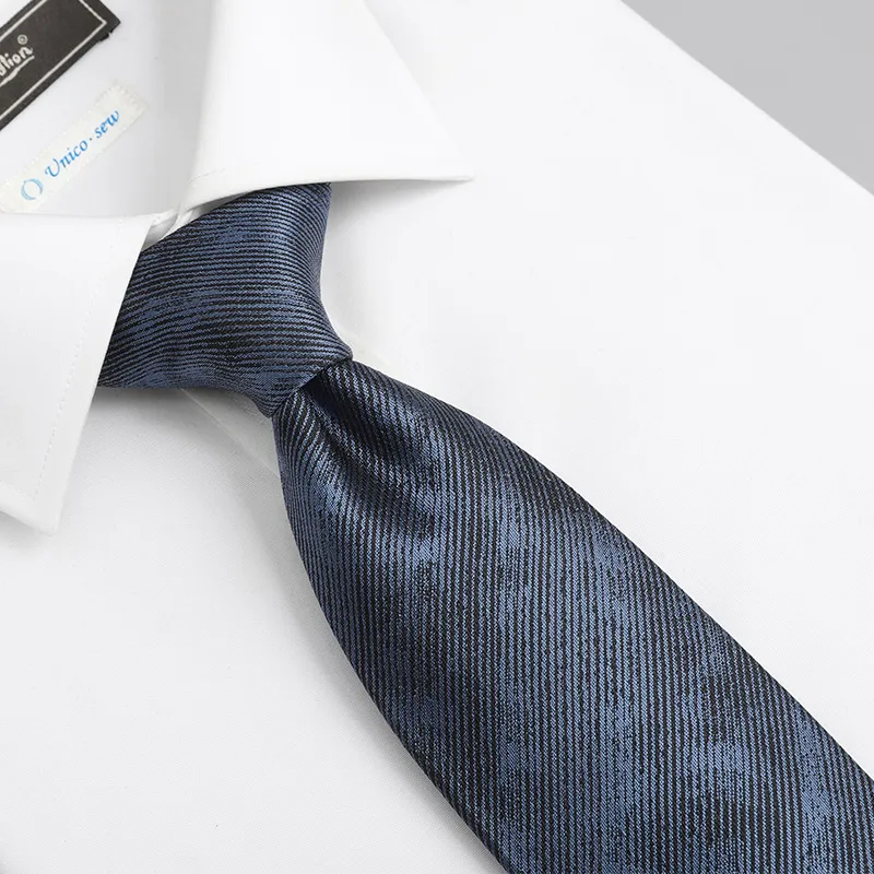 GOLDLION Mulberry Silk Ties Men's Gray Blue-17
