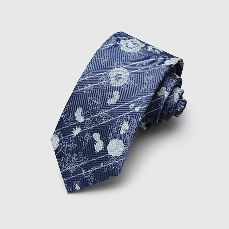 GOLDLION Mulberry Silk Ties Men's Blue-3