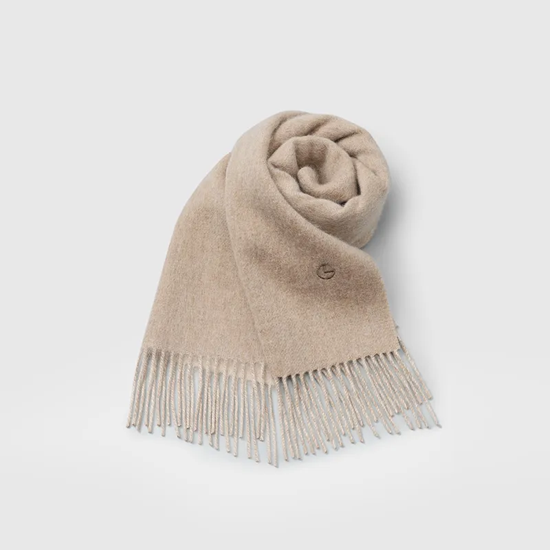 GOLDLION Wool Cashmere Knit Scarves Men's Apricot-1