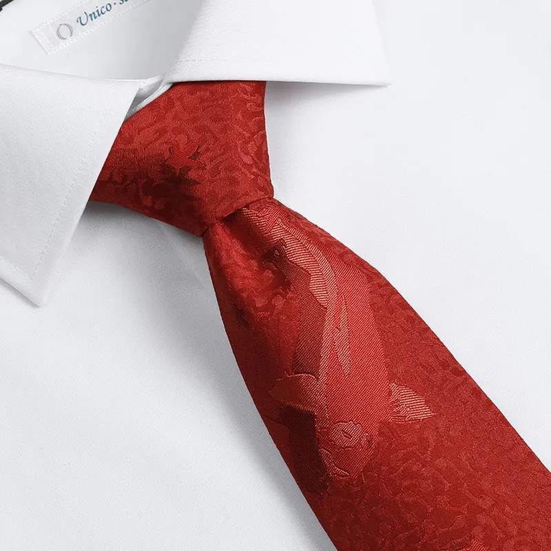 GOLDLION Polyester Ties Men's Red-1