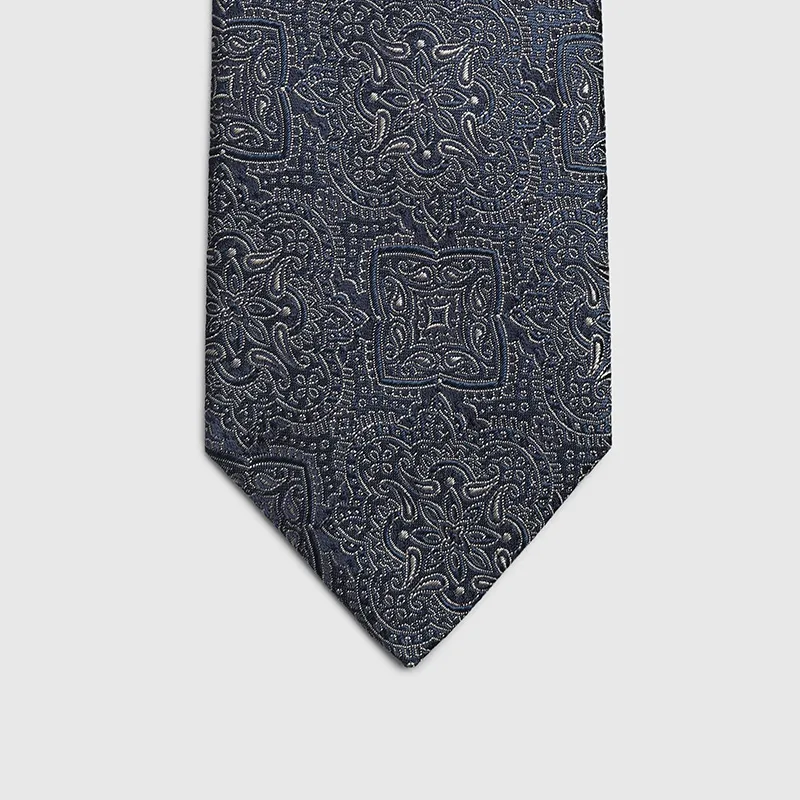 GOLDLION Mulberry Silk Ties Men's Royal Blue-3