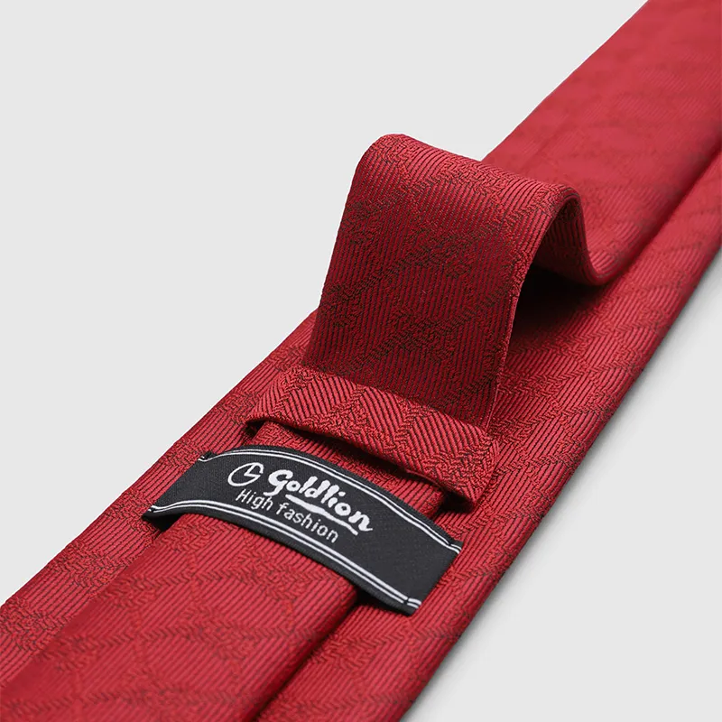 GOLDLION Polyester Ties Men's Red-1