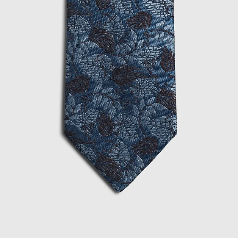 GOLDLION Polyester Ties Men's Blue Gray-24