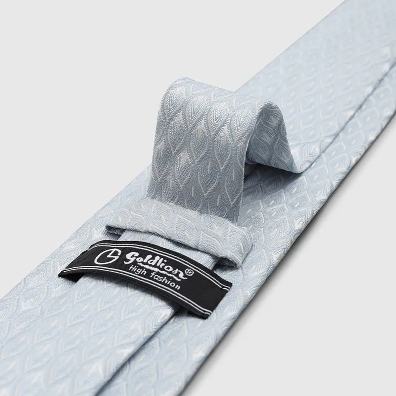 GOLDLION Polyester Ties Men's Light Gray-4