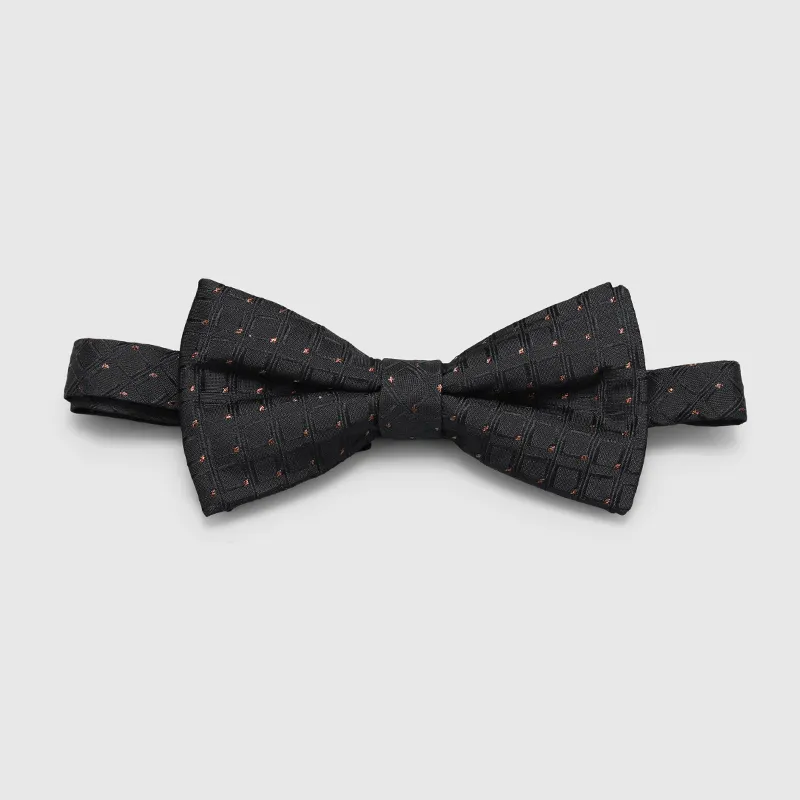 GOLDLION Mulberry Silk Bow Tie Men's Black-1