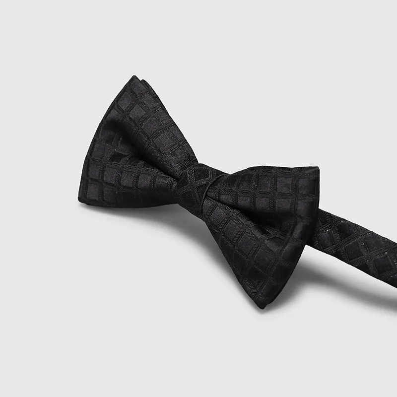 GOLDLION Mulberry Silk Bow Tie Men's Black-11
