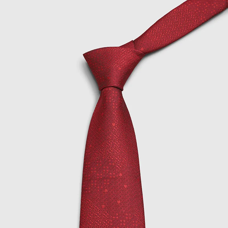 GOLDLION Polyester Ties Men's Red-6