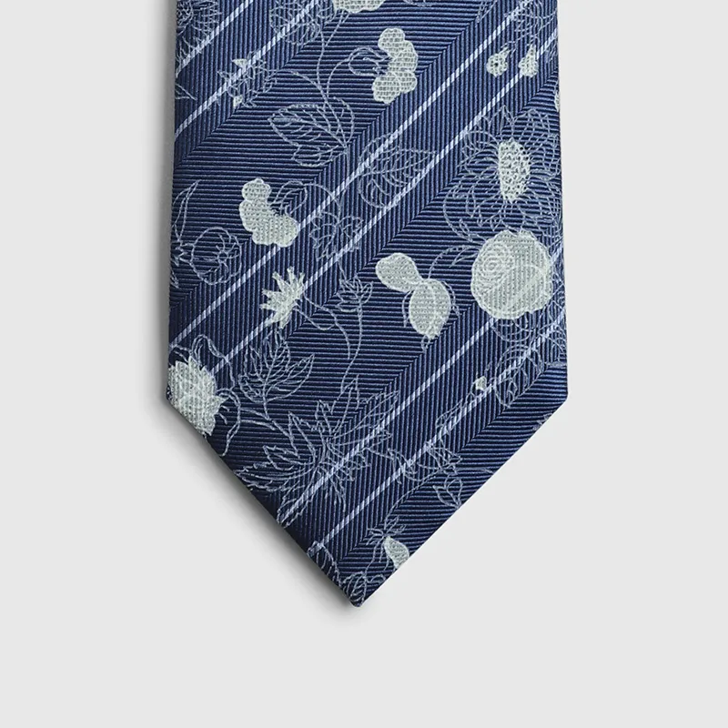 GOLDLION Mulberry Silk Ties Men's Blue-2