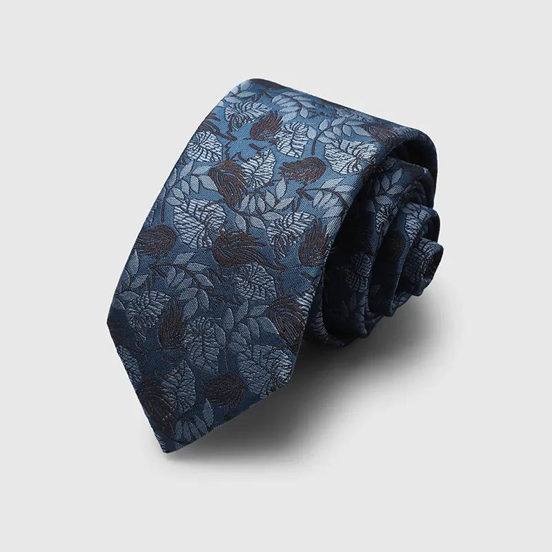 GOLDLION Polyester Ties Men's Blue Gray-22