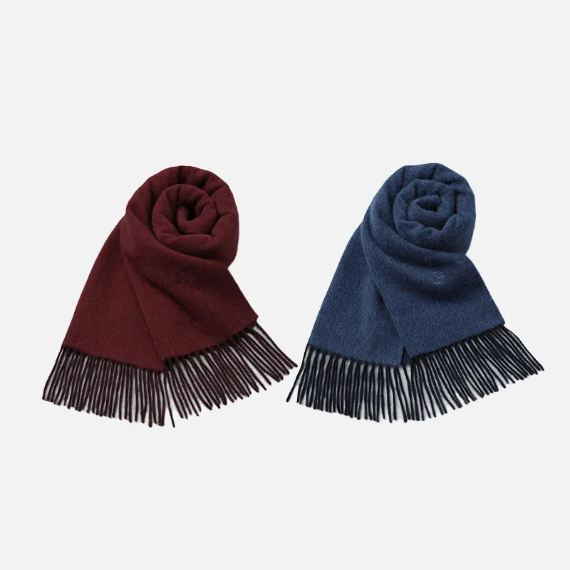 GOLDLION Knit Scarves Men's Royal Blue Burgundy Light Coffee-1