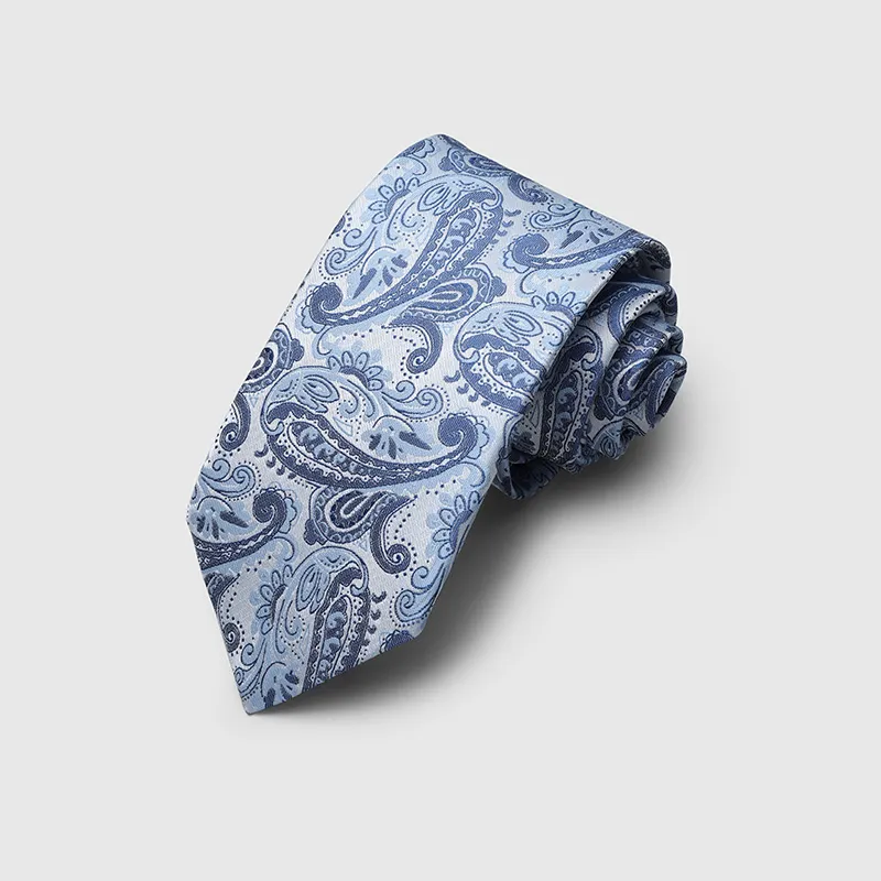 GOLDLION Polyester Ties Men's Blue Gray-1