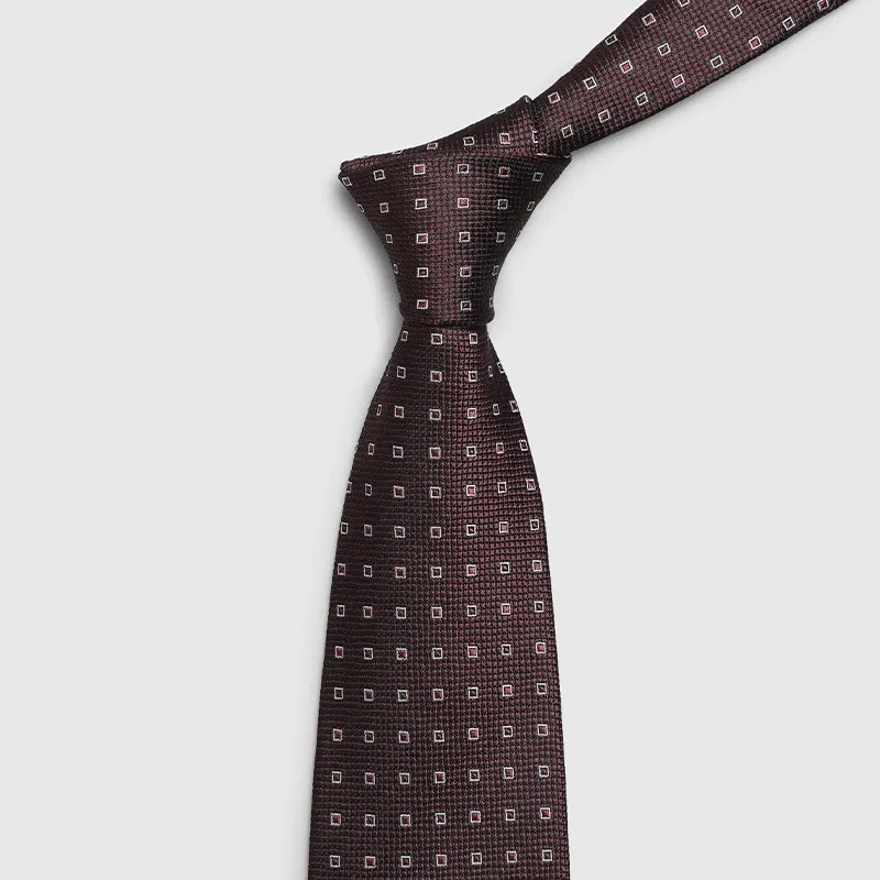 GOLDLION Mulberry Silk Ties Men's Burgundy-3