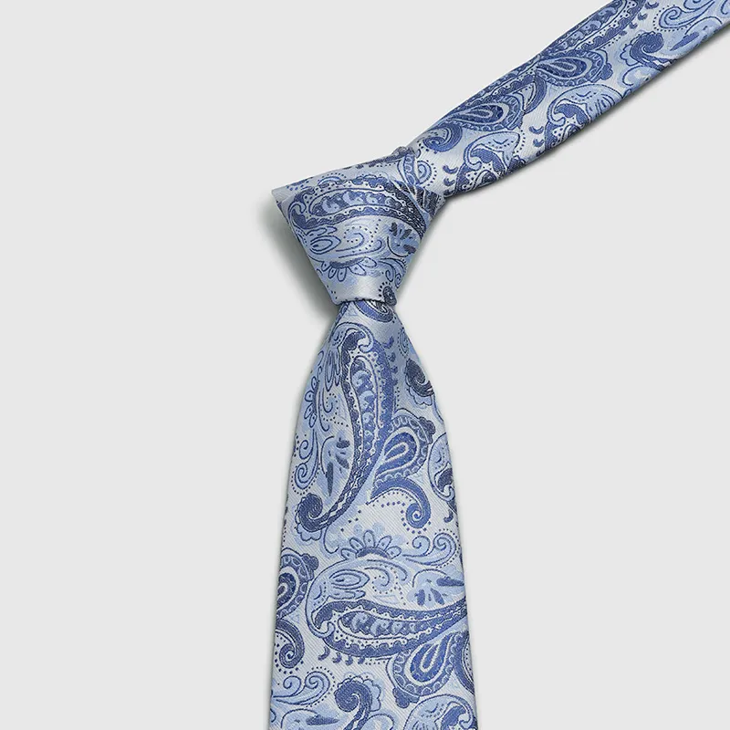 GOLDLION Polyester Ties Men's Blue Gray-6