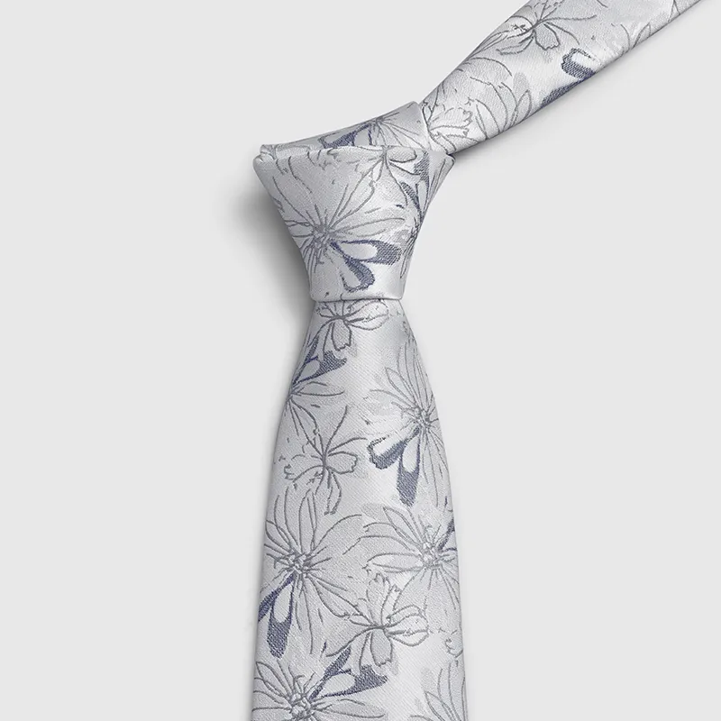 GOLDLION Polyester Ties Men's Blue Gray-18