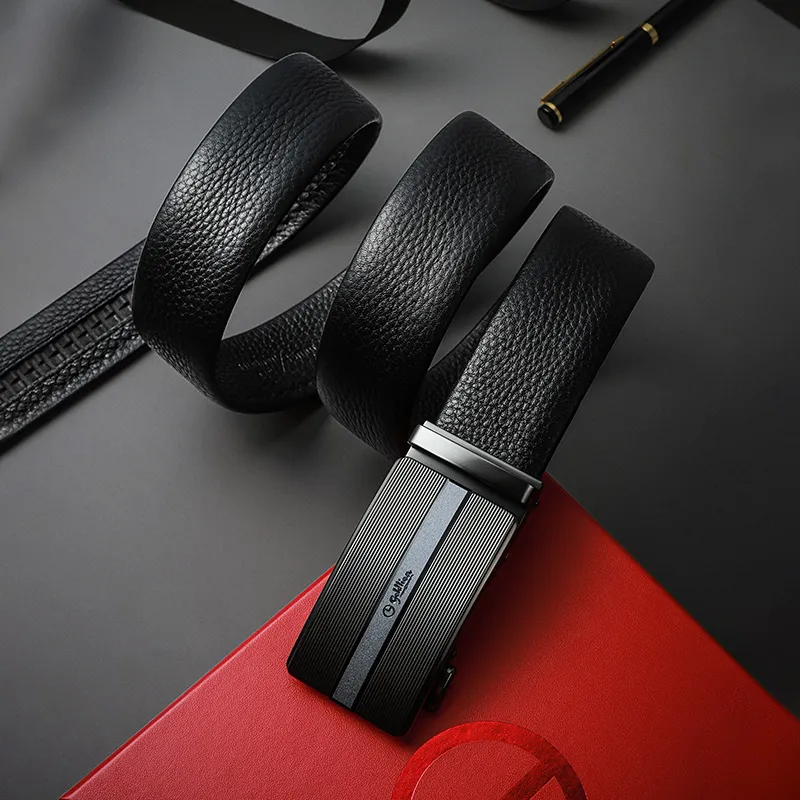 GOLDLION Top Grain Cow Leather Belts Men's Width 3.5cm-3